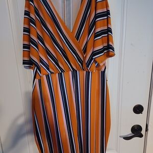 Striped Orange and Black Women's Jumper